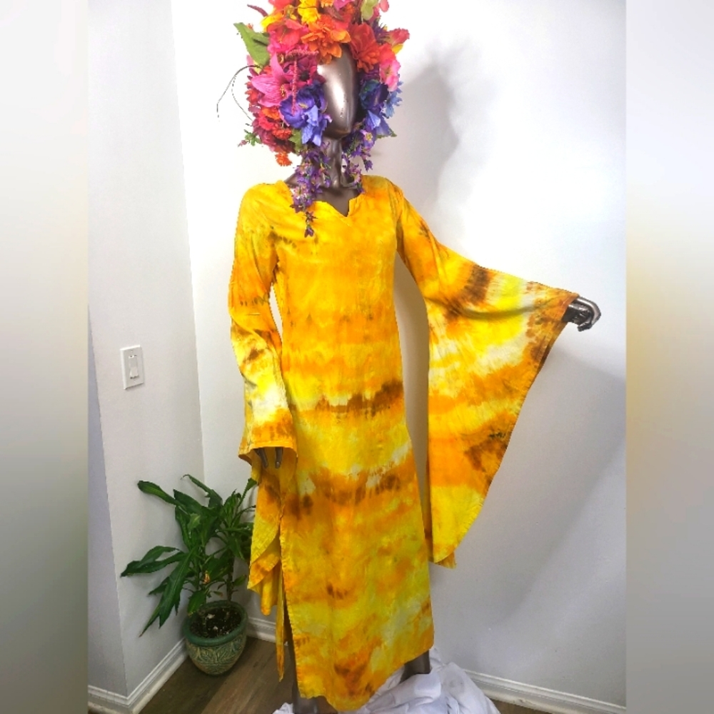 Sun Festival Boho Bohemian Party Fairy Tie Dye Renaissance Princess dress